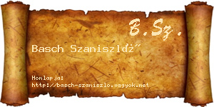 Basch Szaniszló névjegykártya